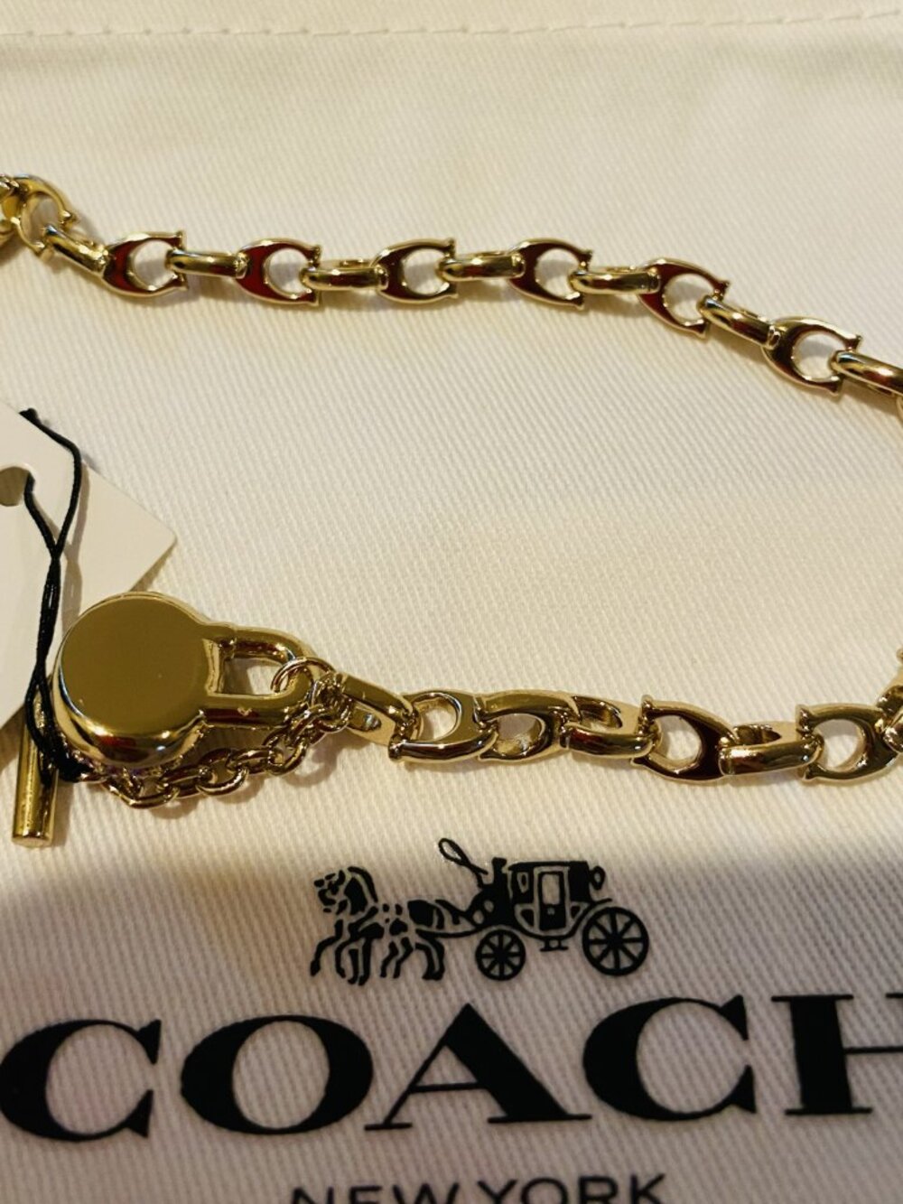 COACH Pavé Turnlock Signature Chain Bracelet - Picture 3 of 3